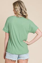 BOMBOM Color Block Short Sleeve T-Shirt | Daverri Fashions