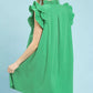 Umgee Seersucker Ruffle Shift Dress in vibrant green with ruffles