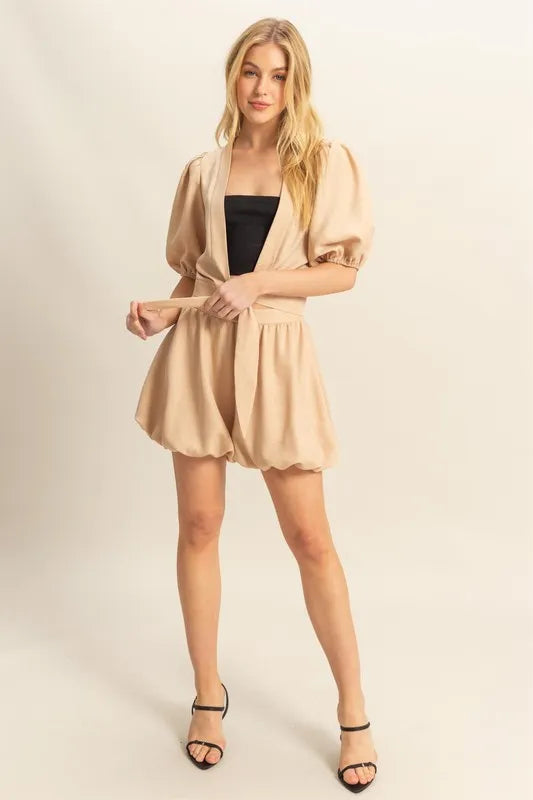 HYFVE Front Tie Top and Bubble Hem Shorts