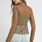 Umgee Nylon Lace Mesh Long Sleeve Top - DAVERRI FASHIONS
