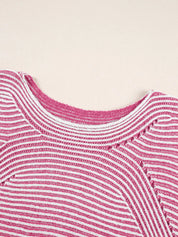 Striped Boat Neck Casual Sweater | Sweaters Daverri Fashions