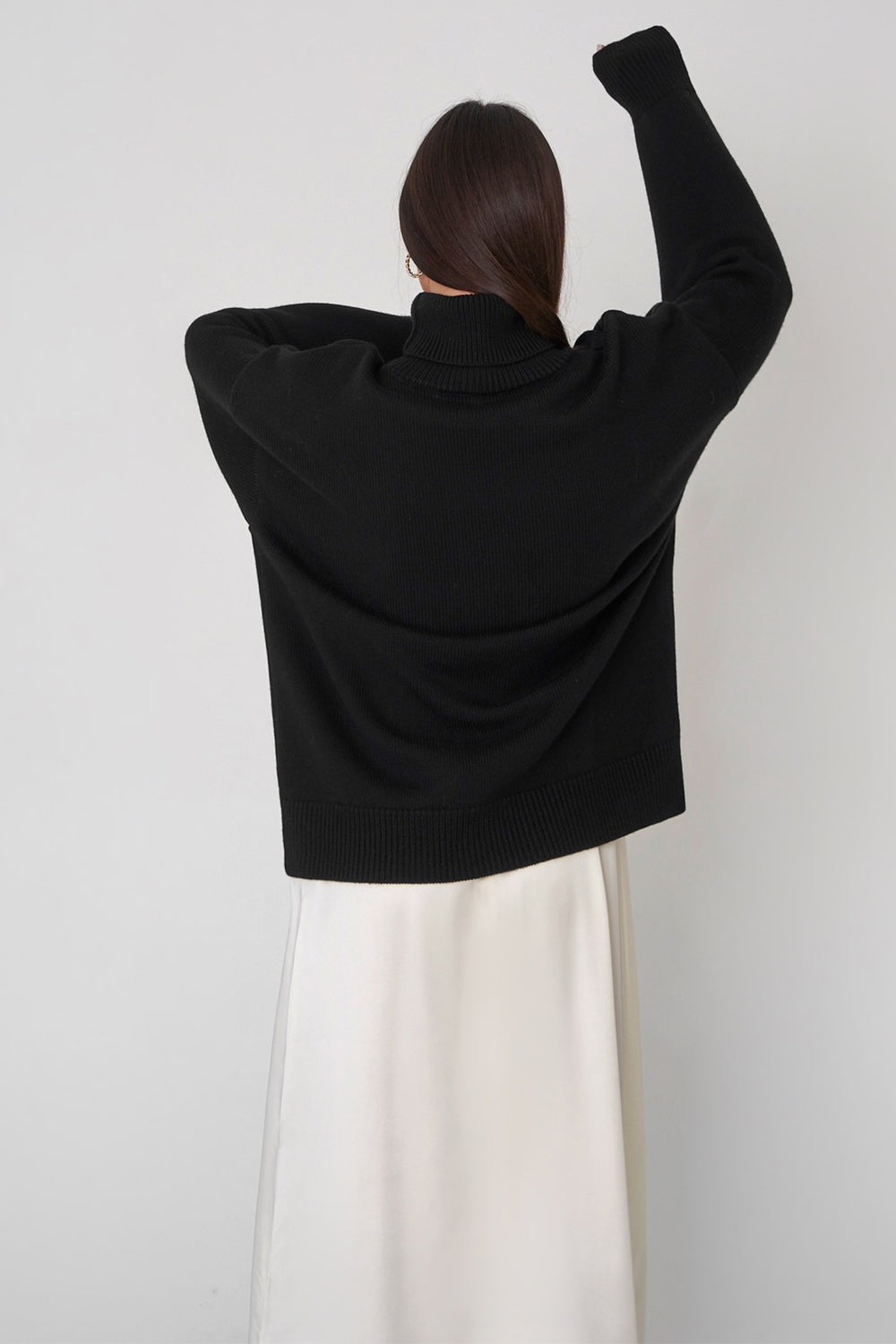 Turtle Neck Dropped Shoulder Sweater | Sweaters Daverri Fashions