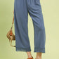 Blue denim Umgee culottes with lace trim hem
