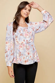 Lime 'N' Chili Floral Sweetheart Neckline Button Down Blouse | Blouses Daverri Fashions