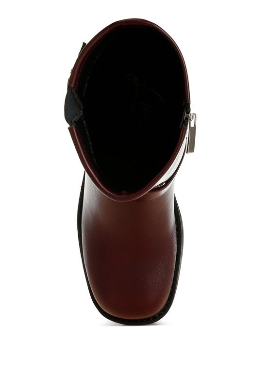 Caribou Harness Detail Biker Boots | Boots Daverri Fashions