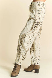 Davi & Dani Abstract Tie Dye Dot Lace Detail Barrel Pants | Pants Daverri Fashions