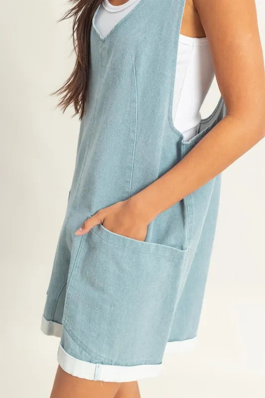 HYFVE V-Neck Pocket Detail Romper Rompers