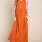 BOMBOM Sleeveless Maxi Dress with Pockets RUST