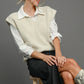 Umgee Oversized V Neck Vest Cream