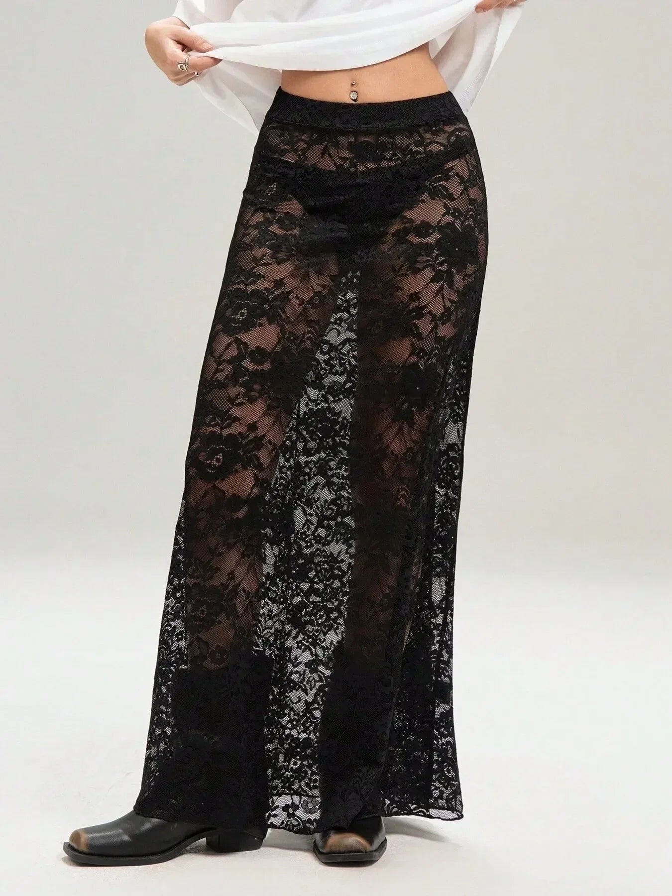 Lace Maxi Skirt - DAVERRI FASHIONS