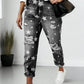 Star Print Distressed High Waist Boyfriend Jeans - DAVERRI FASHIONS
