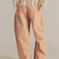 Daverri washed relaxed fit barrel jeans in soft peach with speckled texture