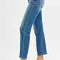 RISEN Tummy Control High Rise Crop Straight Jeans - DAVERRI FASHIONS