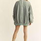 Davi & Dani Exposed Seam Zip Up Dropped Shoulder Jacket Tops