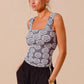 SO ME Two Tone Floral Seamless Tank Top Tank Tops