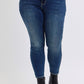 Judy Blue Full Size Run Mid-Rise Waist Skinny Jeans with Thermal Lining