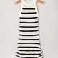 Daverri contrast striped drawstring sleeveless sweater dress