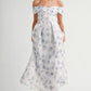 MABLE Floral Printed Off Shoulder Maxi Dress