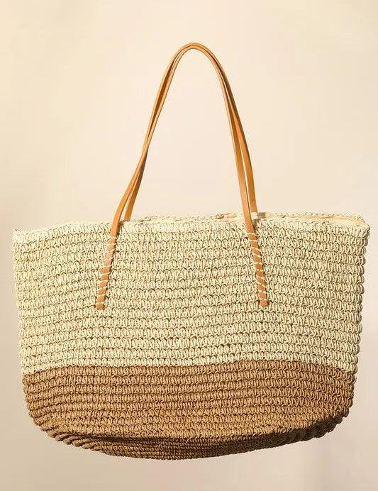 Ta one size Fame Straw Braided Beach Tote Bag | Tote Bags Daverri Fashions