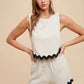 Annie Wear Ric Rac Trim Detailed Top & Shorts Set NATURAL