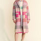Davi & Dani Tied Color Block Collared Neck Coat Outerwear