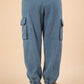 VERY J Washed Drawstring Jogger Cargo Jeans Joggers