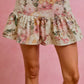 SO ME floral print fit and flare mini skirt with pastel blossoms