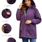 Purple insulated hooded parka from Daverri Fashions, fleece lined with zip pockets