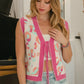 BiBi Leopard Sweater Vest With Front Tie and Scallop Detail Vests