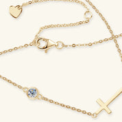 Cross 925 Sterling Silver Moissanite Necklace | Silver Necklaces Daverri Fashions