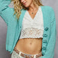POL V-Neck Long Sleeve Cardigan with Exaggerated Buttons - DAVERRI FASHIONS