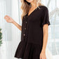 Heimish Full Size Ruffled V-Neck Short Sleeve Blouse Plus Size Blouses