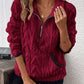 Cozy maroon Daverri Fashions plus size fleece half zip sweatshirt
