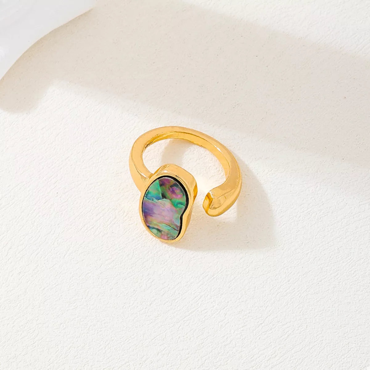 Color One Size 18K Gold-Plated Oval Open Ring | Rings Daverri Fashions