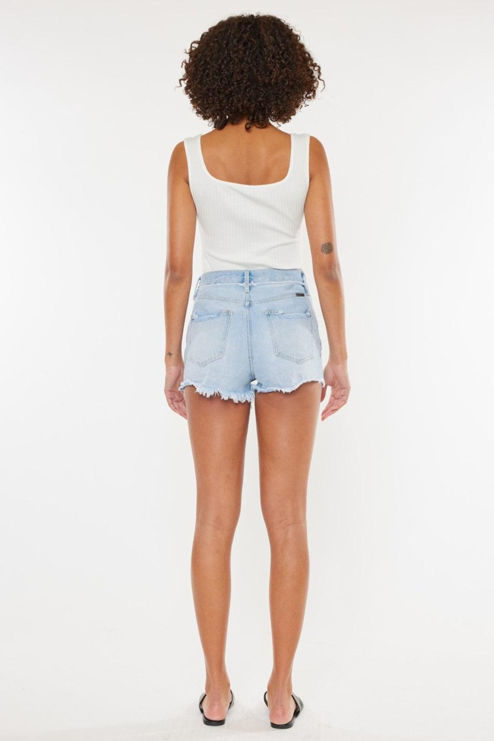 Kancan Distressed Button Fly Denim Shorts Denim Shorts