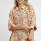 Umgee Abstract Print Button-Up Oversized Shirt - DAVERRI FASHIONS