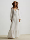 Daverri Fashions Boho Chic Crochet Lace Maxi Dress - DAVERRI FASHIONS