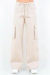 American Bazi Full Size Drawstring Wide Leg Cargo Pants Plus Size - DAVERRI FASHIONS