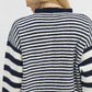 Umgee Ruffle Neck Stripe Sweater - DAVERRI FASHIONS
