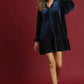 Umgee Velvet Ruffle Trim Mini Dress - DAVERRI FASHIONS