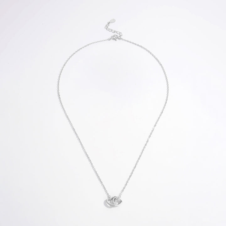 925 Sterling Silver Inlaid Zircon Heart Necklace Necklaces