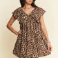 Davi & Dani Animal Printed Velvet Ribbon Mini Dress - DAVERRI FASHIONS