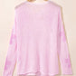 Dulce Big Flower Hollowed Knit Drop Shoulder Sweater Sweaters