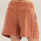 High Waist Pleated Linen Shorts Bottoms
