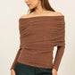 HYFVE Fuzzy Off Shoulder Textured Knit Top - DAVERRI FASHIONS