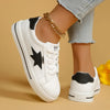 Star Round Toe Lace Up Sneakers - DAVERRI FASHIONS