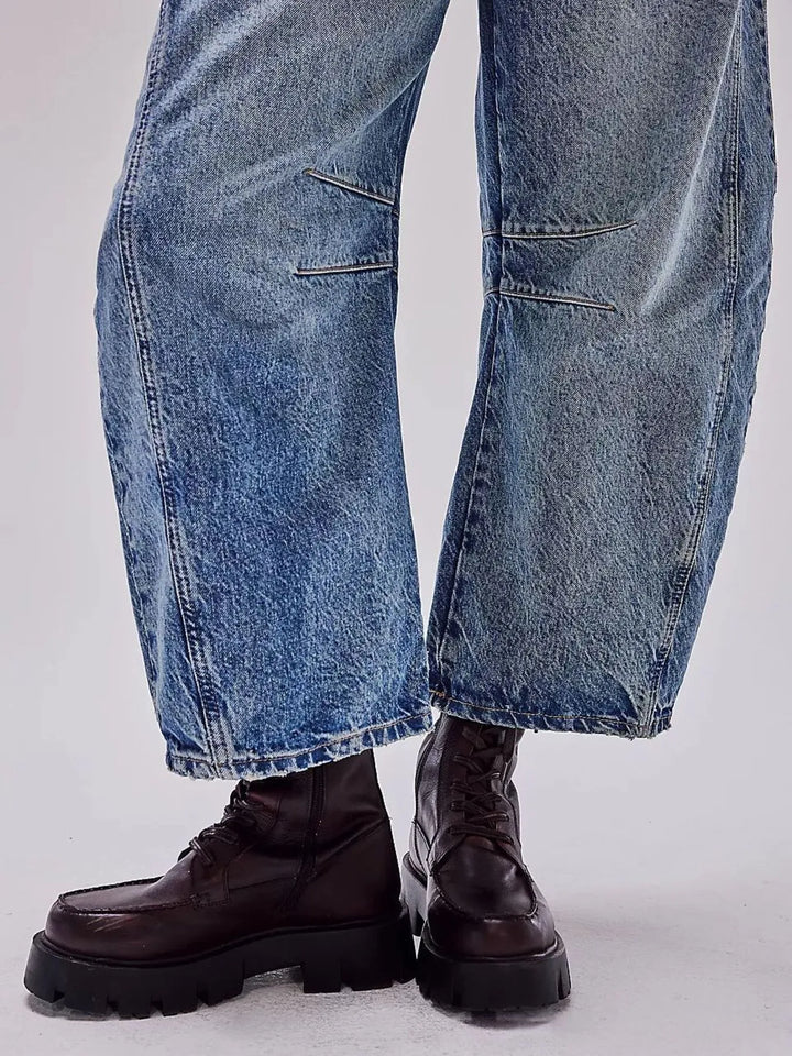 Wide Leg Relaxed Fit Barrel Jeans | Jeans Daverri Fashions