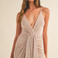 Mable Draped Detail Cami Midi Dress - DAVERRI FASHIONS