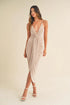 Mable Draped Detail Cami Midi Dress - DAVERRI FASHIONS