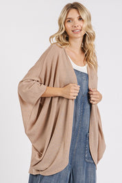 Mittoshop Open Front Batwing Sleeve Cardigan